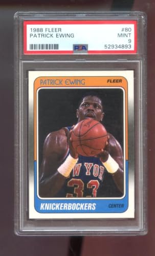 1988-89 Fleer #80 Patrick Ewing Pat PSA 9 Graded Basketball Card NBA 1988 1989 New York Knicks MINT