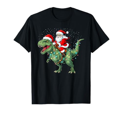Santa Riding T-Rex Funny Dinosaur Christmas for Kids & Adult T-Shirt