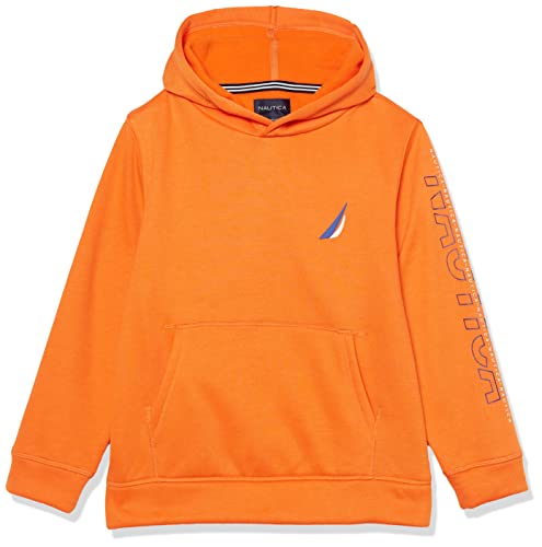 Nautica Boys' Long Sleeve Fleece Pullover Hoodie, Fireside Sleeve Hit, 2T
