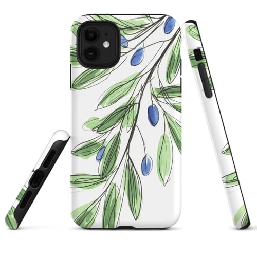 HYPESTYLE Leaves Phone Case Compatible with iPhone 16 15 14 13 12 Compatible with Samsung Galaxy S24 Plus S23 S21 FE S22 Dual Layer Sturdy