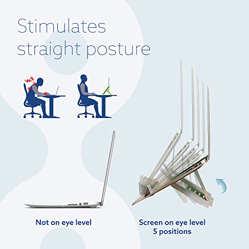 R-Go Riser Attachable - Supporto Per Computer Portatile Regolabile E Leggero, 5 Altezze Regolabili, Posizione Di Lavoro Verticale, Ergonomico Extra, Scrivania Pieghevole - 2