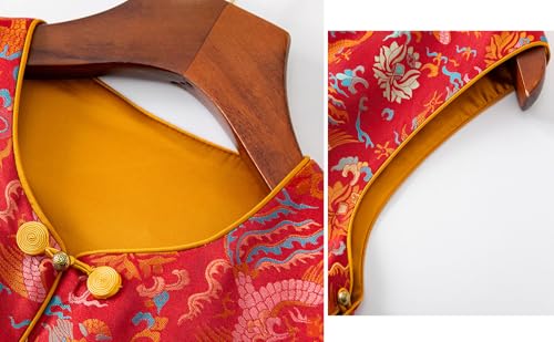 Chaleco de seda para mujer HangErFeng rojo 236 ropa jacquard exclusiva de fiesta 4
