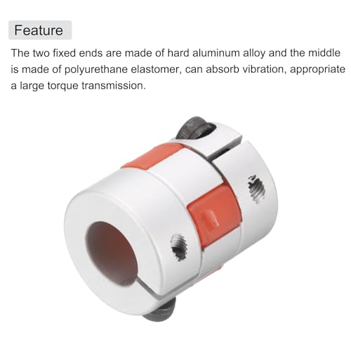 QUARKZMAN Aluminum Pflaume Welle Kupplung 6.35mm bis 10mm Bohrung L25xD20 Flexibles Kupplung Gelenk für Maschine und Servo Schrittmotor Pack von 1