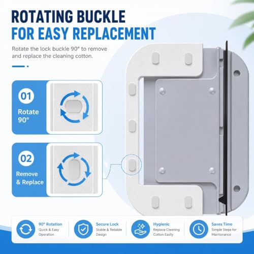 Image of Magnetic Window Glass Cleaner | Doublefaced Glass Cleaner | Double-Side Glazed Two Sided Wiper with 2 Extra Cleaning Cotton Squeegee Washing Equipment Household Magnet (CR557)