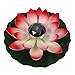 Apofly Lotus Artificial Flotante Luz, Luces Solares, Luces Pond, Led Lámpara Solar Piscina Paisaje De La Decoración Luz Impermeable Flor 28cm Rojo Cálido Luz