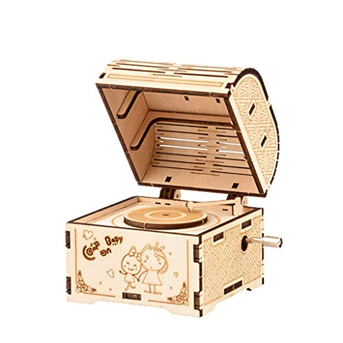 eipogp 3D Wooden Puzzles Classical Music Box,Jigsaw Puzzle Model Play Brain Teasers Educational