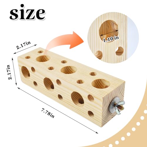 Image of Wooden Bird Foraging Toys, Bird Chew Toys Parrot Perches for Cage Cockatiel Shredding Wood Stand & Enrichment for Budgie Lovebird Conure