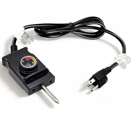 Adjustable Thermostat Controller Probe Cord Fit for Masterbuilt Electric Smoker Replacement Parts 1.55 Inch Spacing Analog Plug for MB20070210 MB25075517 Compatible with Skillet and Griddle