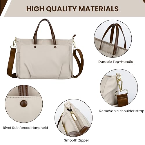 Image of Women's Office Essential Tote Bag With Double Handle Shoulder Strap, 15.6 Inch Laptop Compartment, Laptop Sleeve, Shoulder Work Handbag, Organizational Pockets For Girls