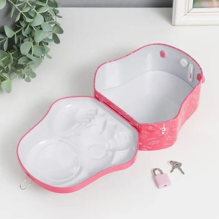Image of Money Saving Bank with Coin Slot / /Creative Cartoon Design Money Bank / /Plastic Piggy Bank for Boys & Girls (Pack of 1) (Space - Pink)