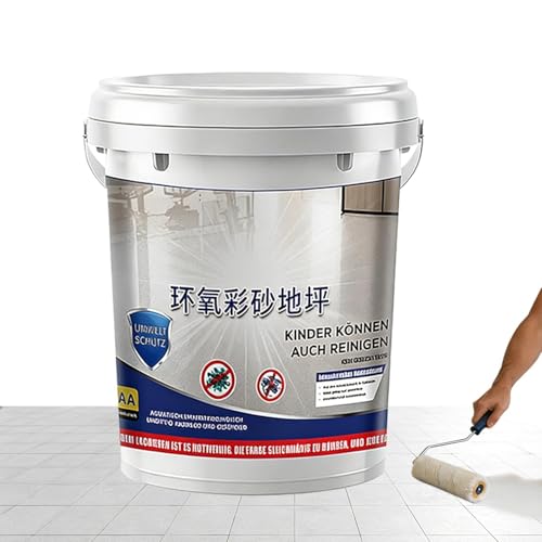 Genérico Pintura epoxi con para suelos | Autonivelante de alto brillo - Pintura Epóxica da para Hormigón - para Interiores Exteriores Garaje Hormigón Edificio Casa Hogar