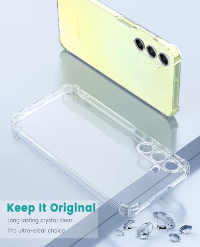 Image of Lustree Back Cover Transparent Case Compatible with Samsung Galaxy F15 | Clear + TPU Case with 4 Corner Air Cushion Protection & Camera Protection | Slim& Stylus Cover