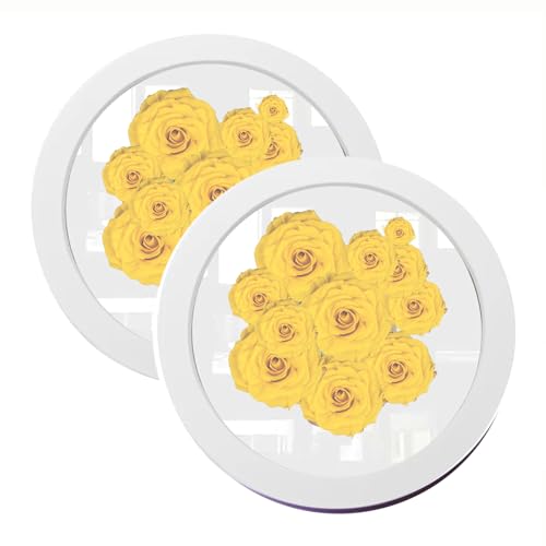 YuanQ 2 Pcs Round Picture Frame, Vintage Black Circle Photo