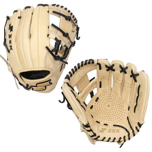 SSK Z5 Craftsman Youth Baseball Glove 10.5 11 11.25 11.5 Right & Left Hand Throw (Camel/Black - I Web 11 - Right Hand Throw)