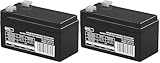 EMOS   Batterie au Plomb sans Entretien   12V 1,3Ah   Batterie AGM   Connexion Faston 4,7mm   pour Les systèmes de détection de Danger, d'incendie, Les appareils UPS   97x45x53 mm (Lot de 2)