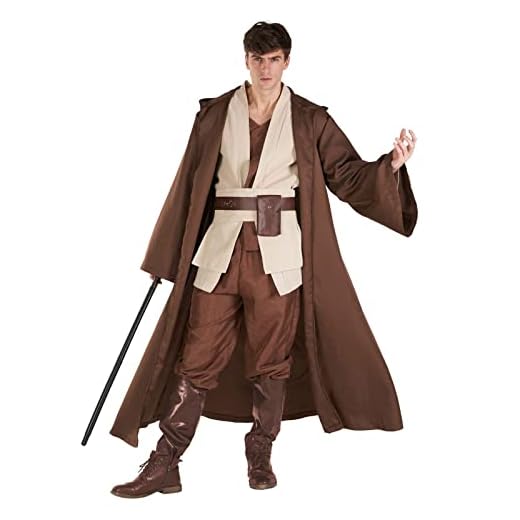 Morph Costumes Disfraz Maestro de la Fuerza Adulto, Disfraz Luke Adulto, Traje Maestro Galáctico Adulto Hombre, Tunica Maestro de las Galaxias, Disfraz Carnaval Hombre Talla XL