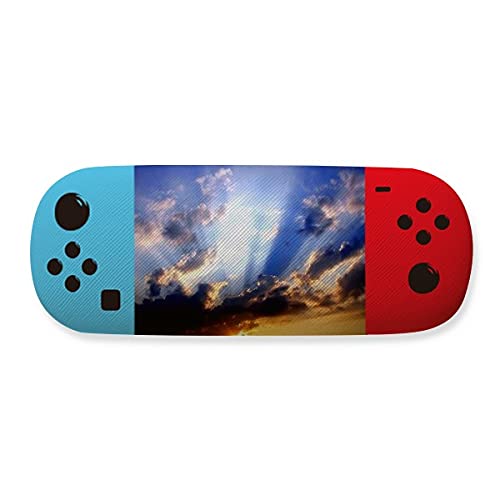 Étui de rangement pour lunettes rigide bleu orange avec intérieur doux