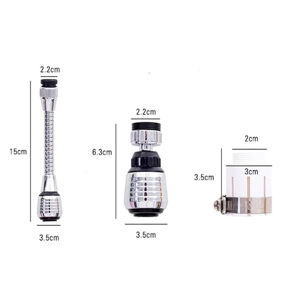 1-5PCS Cucina Splash Head Rubinetto Estensore Universale Soffione Doccia Booster Filtro Rotante Aeratore Esteso e Risparmio Acqua (Giunto, 5PCS)