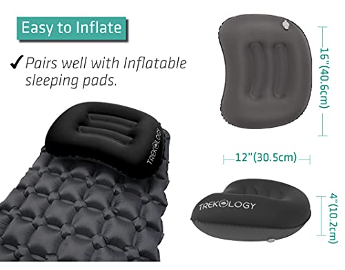 Trekology Aluft 1.0 Comfy Inflatable Camping & Backpacking Pillow - Perfect For Sleeping, Air Travel, Beach #TOP4