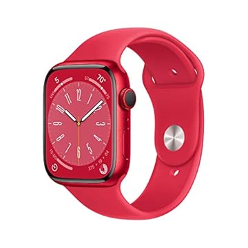 Apple Watch Series 8 (GPS + Cellular), Smartwatch com caixa (PRODUCT) RED de alumínio – 45 mm • Pulseira esportiva (PRODUCT) RED – Padrão