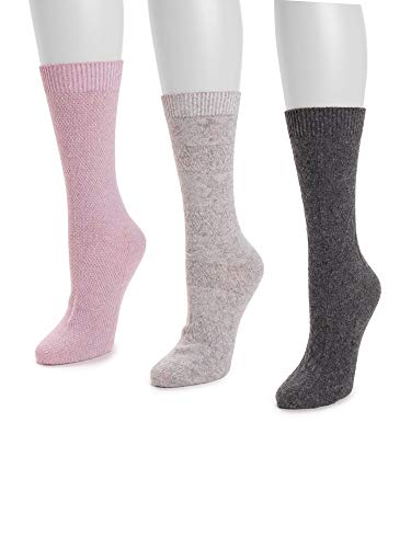 Muk Luks Boot Sock, 3 Pairs, Light Purple, sz 6-11