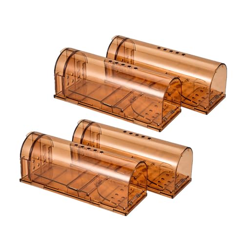 BEYOURCHOI ネズミ捕り ねずみとり 踏み板式 ネズミ捕り ねずみ駆除 筒型 小型ネズミ専用 ネズミ捕獲器 マウストラップ 捕獲器 ネズミ捕り器 ねずみ駆除 ねずみ ハツカネズミ 簡単設置 再利用可能 (コアー 4個セット)