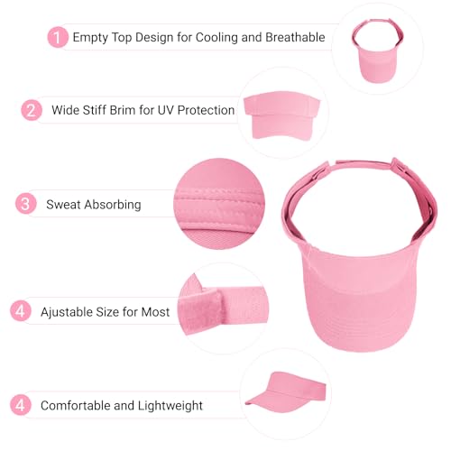 2 Pcs Kids Girls Boys Visor Sports Sun Visor Hats Adjustable Cotton Tennis Golf Visor Hat Beach Hat Baseball Cap4