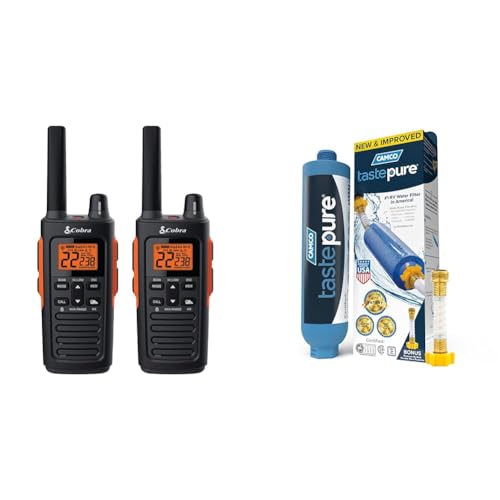 Cobra RX680 38-Mile Walkie Talkies & Camco RV Water Filter