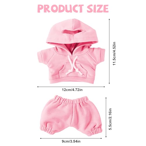 Image of 6.7 Inch Doll Clothes Set, Fun Fashion Doll Hoodies & Pants Cute Practical Costume Accessories for Figure Dressing (Pink)