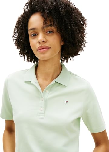 Tommy Hilfiger Damen Poloshirt Kurzarm 1985 Pique Regular Fit, Grün (Gentle Jade), S 3