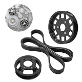 Bevinsee M52TU M54 Water Pump & Power Steering Pump Pulley Drive Belt Kit Compatible with BMW E46 E53 E39 E83 E36 E38 320i 323i 325i 328i 330i 520i 523i 525i 528i 530i 728i