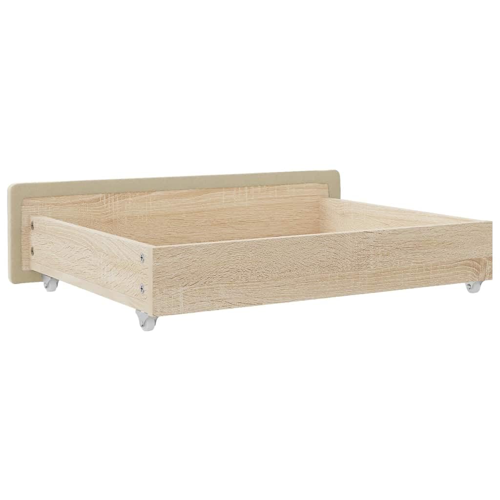 Genérico Cajones de Cama 2 uds Madera de ingeniería y Tela Color Crema,Camas y accesorios-833914
