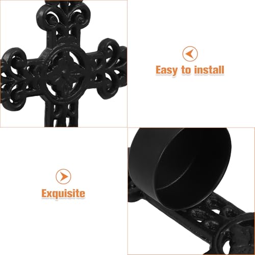 Candelabro de pared de hierro con soporte multipropósito y diseño refinado 8