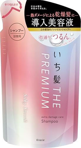 Shampooing Ichikami Premium Extra Damage Care Silky Smooth recharge 340mL