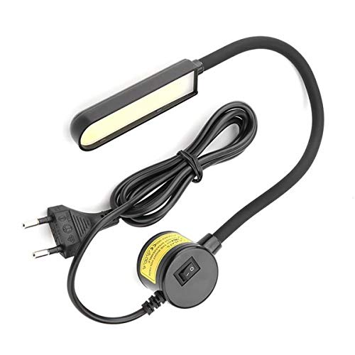 Keetoz 10W Sewing Machine Light with 30 LED's,Magnetic Mounting Base Lamp for Home Study,Reading Book,Bedside,Flexible,Desk Light,Table Lamp with Toggle Switch – Black Color -(Indian Plug)