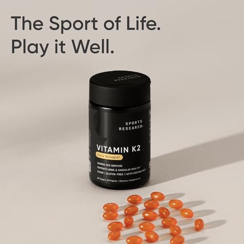 Image of Sports Research Vitamin K2 (MK-7) 180mcg w /Coconut MCT Oil, 60 Count