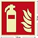 Produktbild Schild Feuerlöscher | extra langnachleuchtend | PVC selbstklebend 148x148mm | DIN EN ISO 7010 F001 | DIN 67510 (Brandschutzzeichen) Dreifke® extra 160