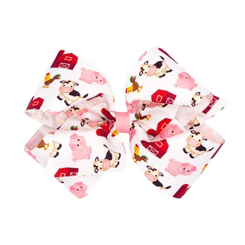 Nœuds pour cheveux gros-grain d'automne Wee Ones avec pince antidérapante WeeStay pour fille King