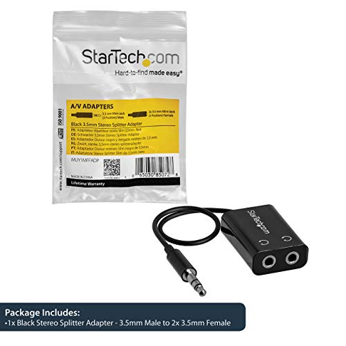 Startech.Com Addatore Cavo Splitter Mini Jack per