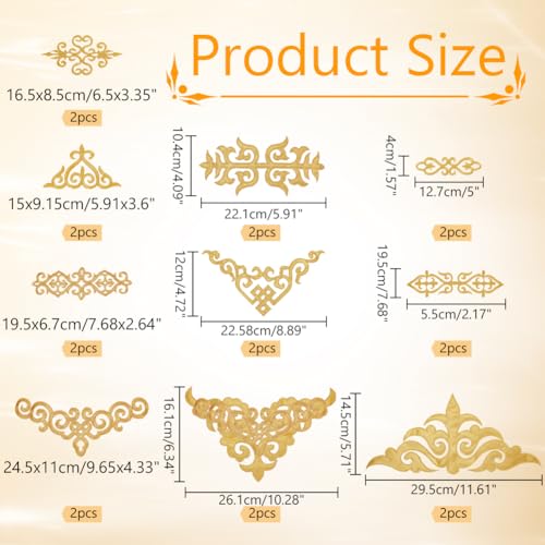 Écussons brodés en dentelle dorée NBEADS, 20 pièces en polyester pour customisation - 3