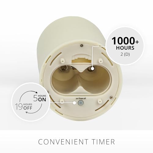 Image of Luminara Outdoor Flameless LED Ivory Candle Melted Edge 3.75 inch x 9 inch Real Moving Flame Battery Operated Timer Plastic Weather-Resistant