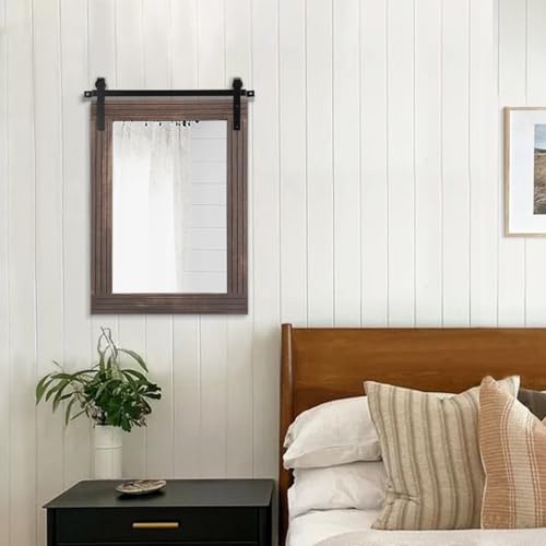 Miroir bois rustique AAZZKANG 50x40 cm rectangle style grange