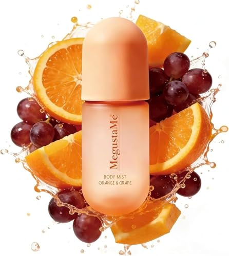 MegustaMe Orange & Grape Body Spray for Women, Long Lasting Citrus Fruits Perfume Mist, Paraben Free...