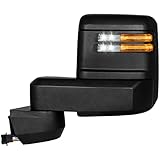 Driver Side Towing Mirror for 2020-2025 Chevy Silverado/GMC Sierra 2500HD 3500HD Left Side Replacement Mirrors with Black Cover, Manual Folding & Telescoping, No Camera, Not for 1500