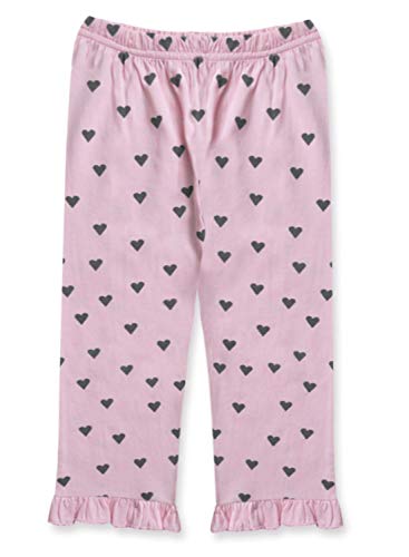 Image of A.T.U.N. (ALL THINGS UBER NICE) Girls Soft Pink- Charcoal Grey Heart Print Ruffle Nighsuit
