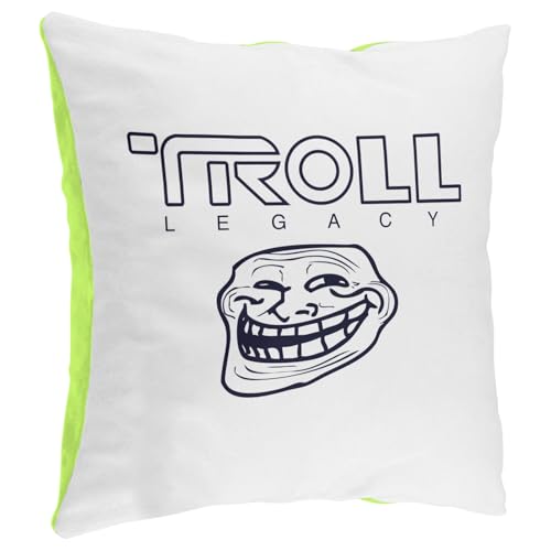 Fabulous Coussin en Peluche Vert - Troll Legacy Parodie Film Science Fiction Meme - 40 x 40 cm - Toucher Peluche - Housse et Coussin Inclus