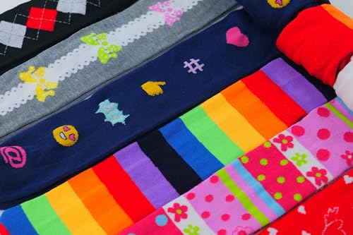 ToBeInStyle Girls' Pack of 6 Full Length Footed Winter Knit Acrylic Uniform Tights4