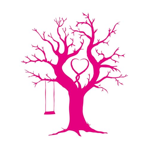 Arbre généalogique Balançoire naturelle Enfants Stickers muraux 68x78.6cm Stickers pour vitres RoseRouge