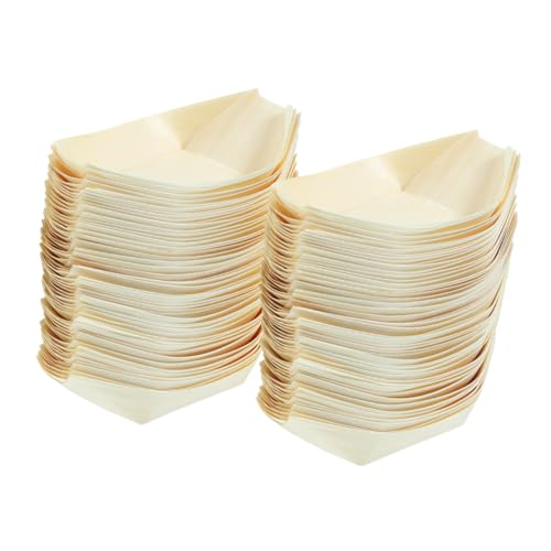 STOBAZA 200 placas de sushi de madera 13.5cm x 7.7cm miniatura 1