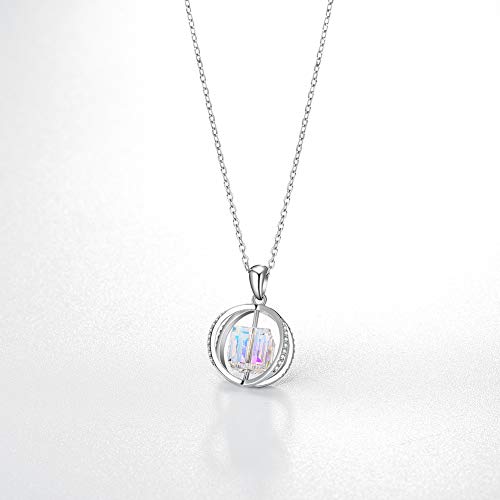 Collier en cristal S925 bijou rotatif pour look élégant - 3
